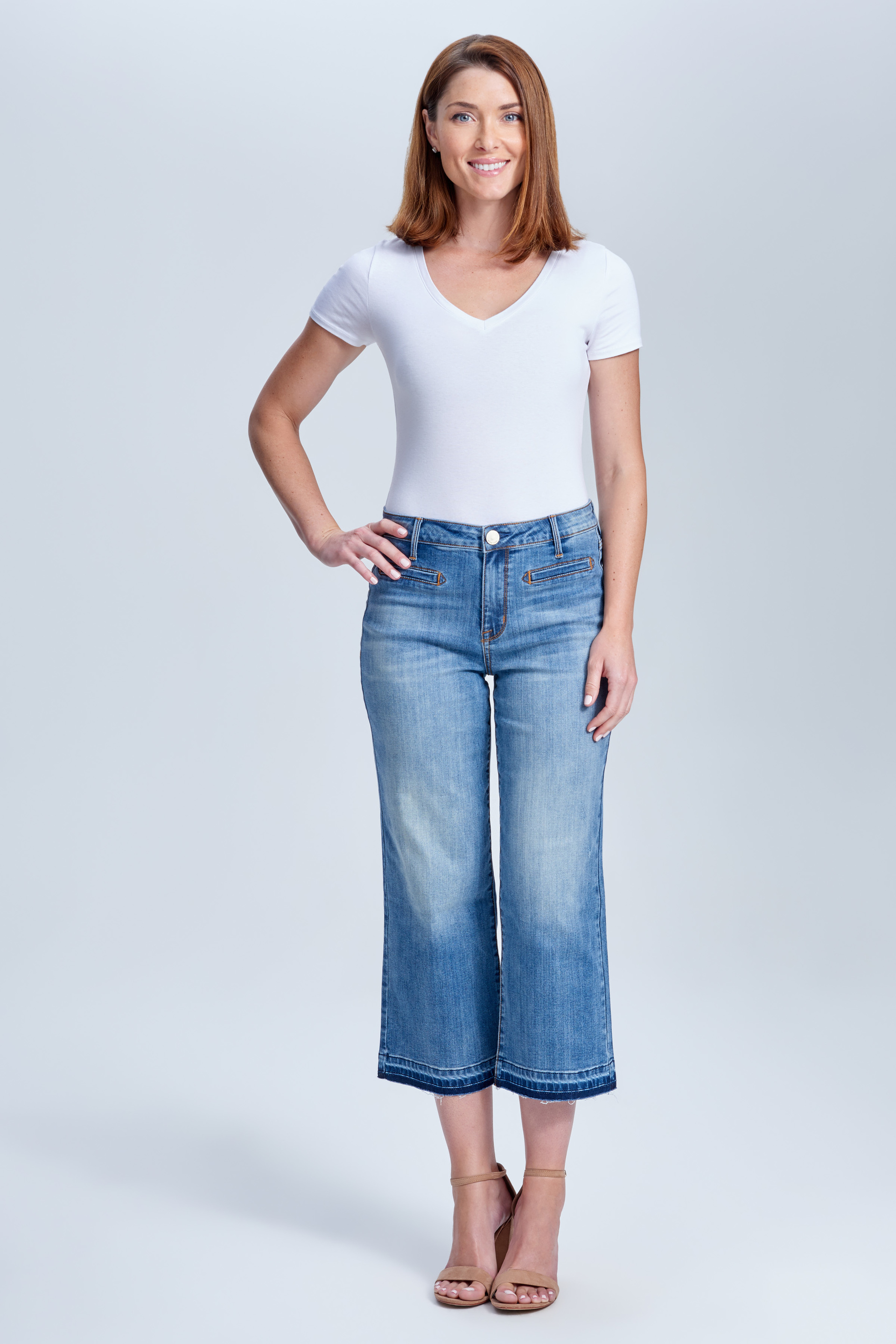 Jean wide leg high waist bleu denim - 141314683A06 | Pimkie