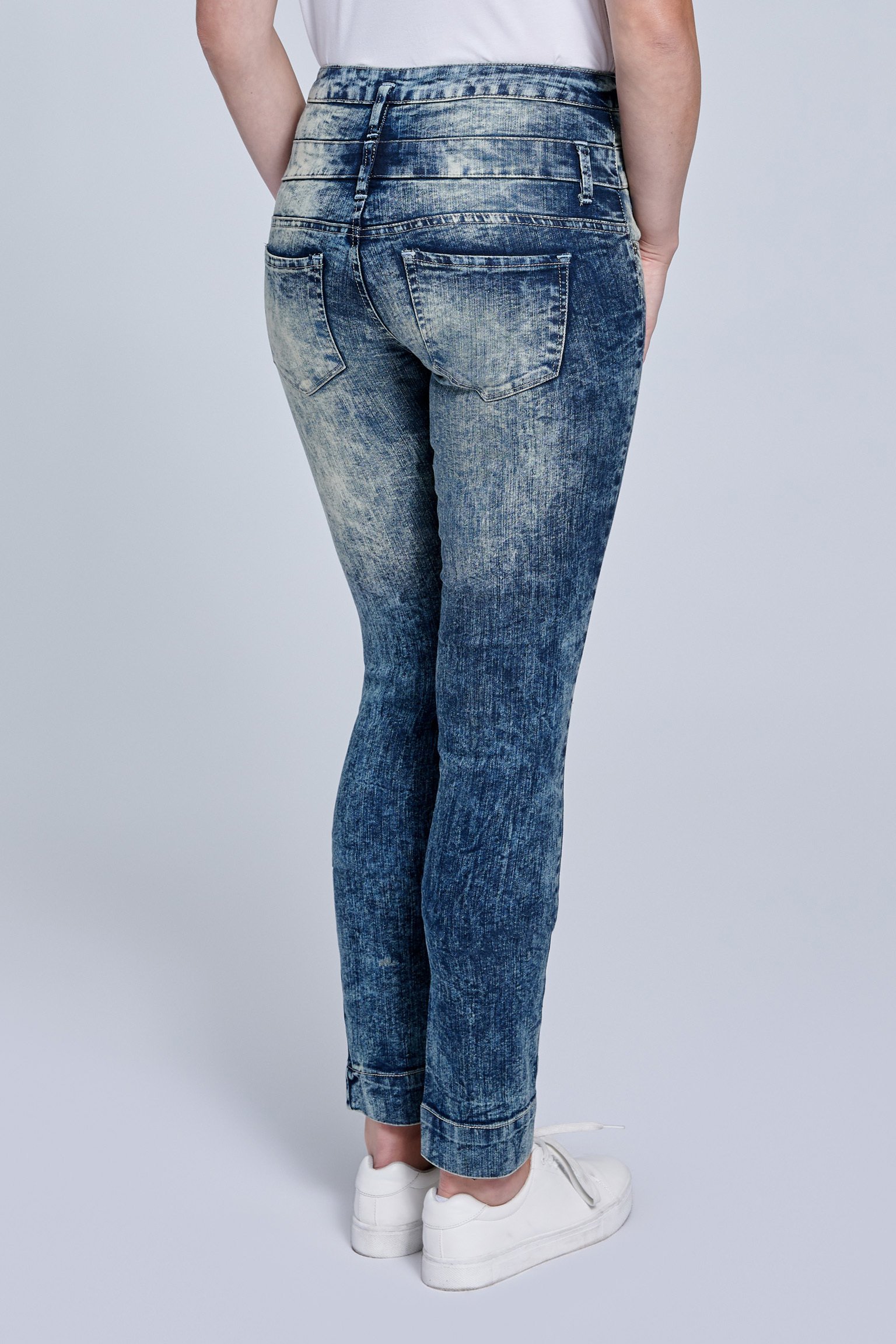 Juniors' Acid Wash 3 Button Jean at 